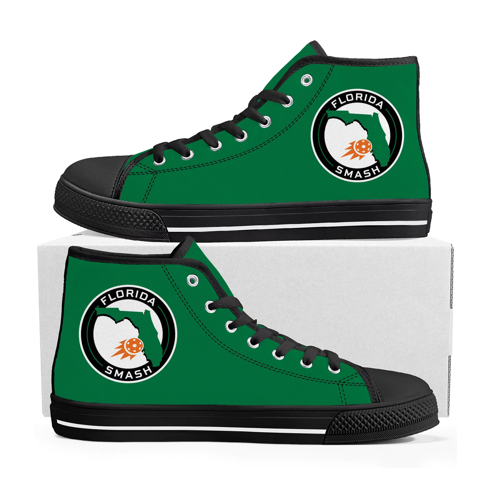 

FLORIDA pickleball High Top Sneakers Mens Womens Teenager Canvas High Quality Sneaker Casual Custom Made Shoes Customize DIY
