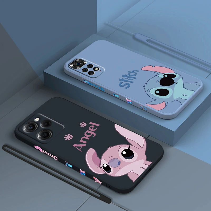 

Stitch Lilo Disney Angel For Xiaomi Redmi Note 12 11 11T 10 10S 9 9S 9T 8 8T 7 Pro Plus Speed Liquid Left Rope Phone Case
