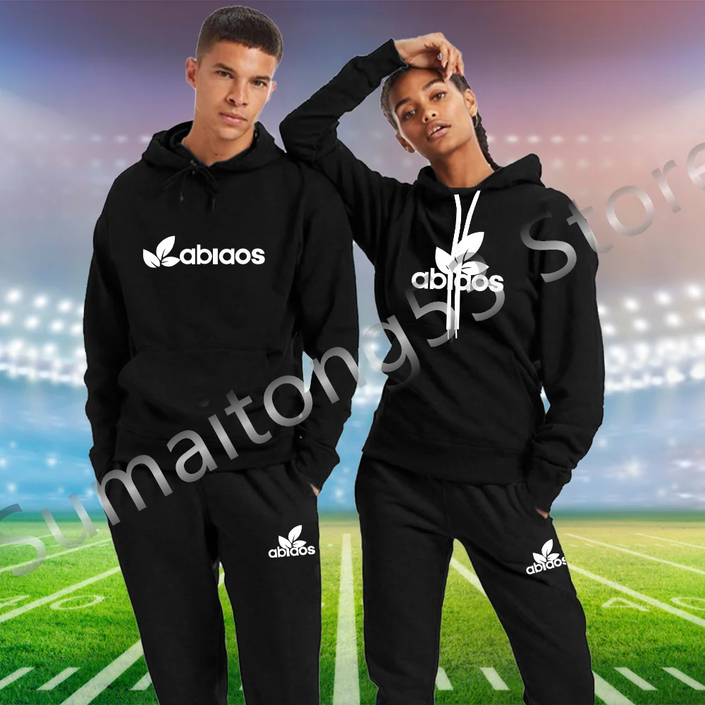 

Спортивный костюм мужской с длинным рукавом, свитер с принтом и штаны, Повседневная брендовая одежда