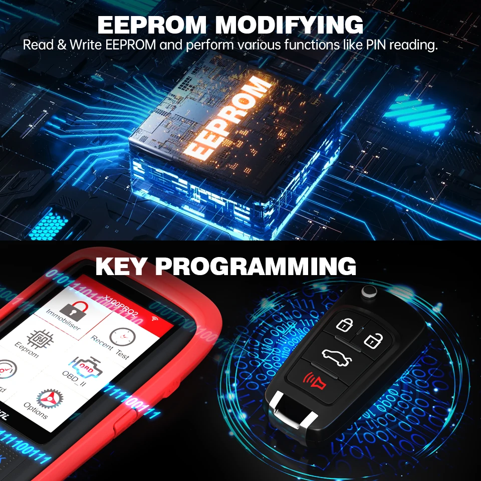 2024 XTOOL X100 Pro3 Pro2 OBD2 Автоматический сканер Программатор ключей с адаптером EEPROM