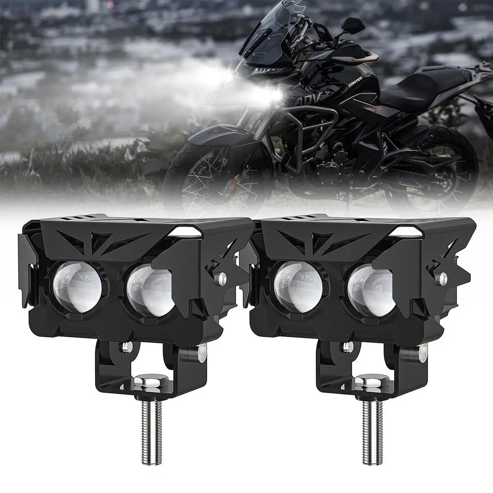 

1 Pair Motorcycle Led Spotlight Fog Lamp Super Bright Dual-color External Work Lights Modified Parts