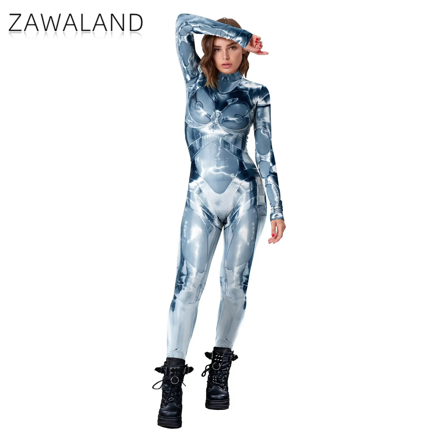 Zawaland крутой механический армированный комбинезон в стиле интернет-панк костюм