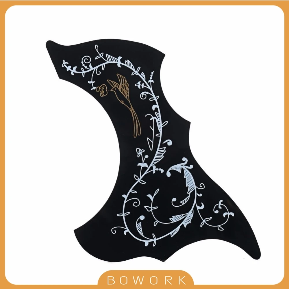 

Alice Acoustic Classic Guitar Pickguard For 41" Size Pick Guard Flower Bird Pickguard Pattern Hummingbird & Flowers Black Picks