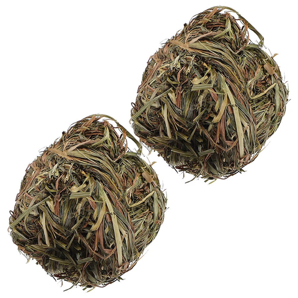 

2 Pcs Rabbit Toys Bunnies Chinchilla Chew For Pets Bunny Grass Ball Hamster Animal Indoor