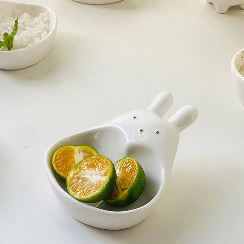 Керамическая лодка для соуса с ручкой Omu Nya Sauce Cute Rabbit Kitty Cat Искусственная кухонная