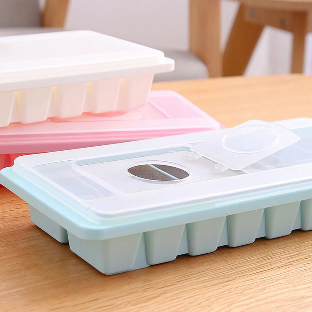 

Home Ice Tray Freezer Frozen Ice Cube Mold Ice Box Silicone Frozen Ice With Cover Household Kitchen Ice Cube Making Artifact