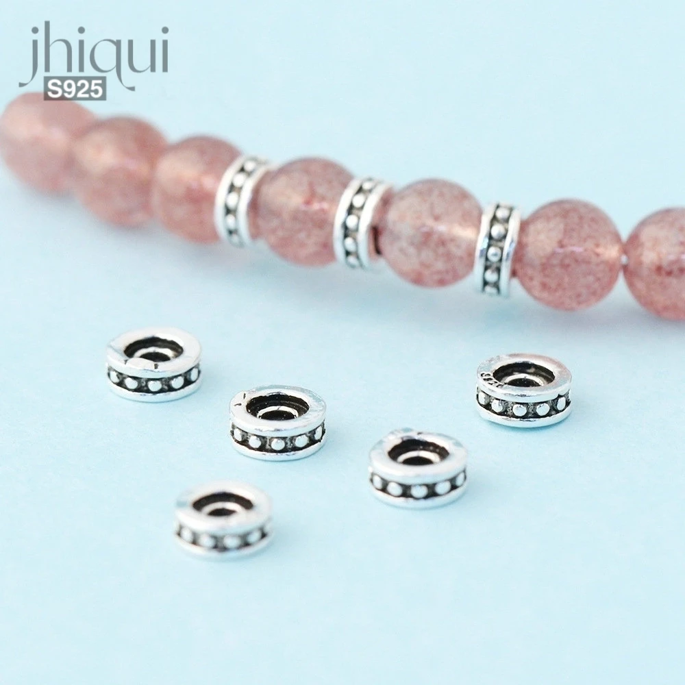 

Ретро бусины-разделители из серебра 2,2 пробы, 5,6*925 мм, S925, бусины россыпью для изготовления браслетов, ожерелий, ювелирных изделий своими руками