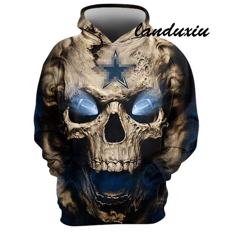

Oversized Hoodie Men2022 3d Skull Horror Sweater Winter Fashion Jacket New Casual Long Sleeve Loose Pullover Clothing landuxiu