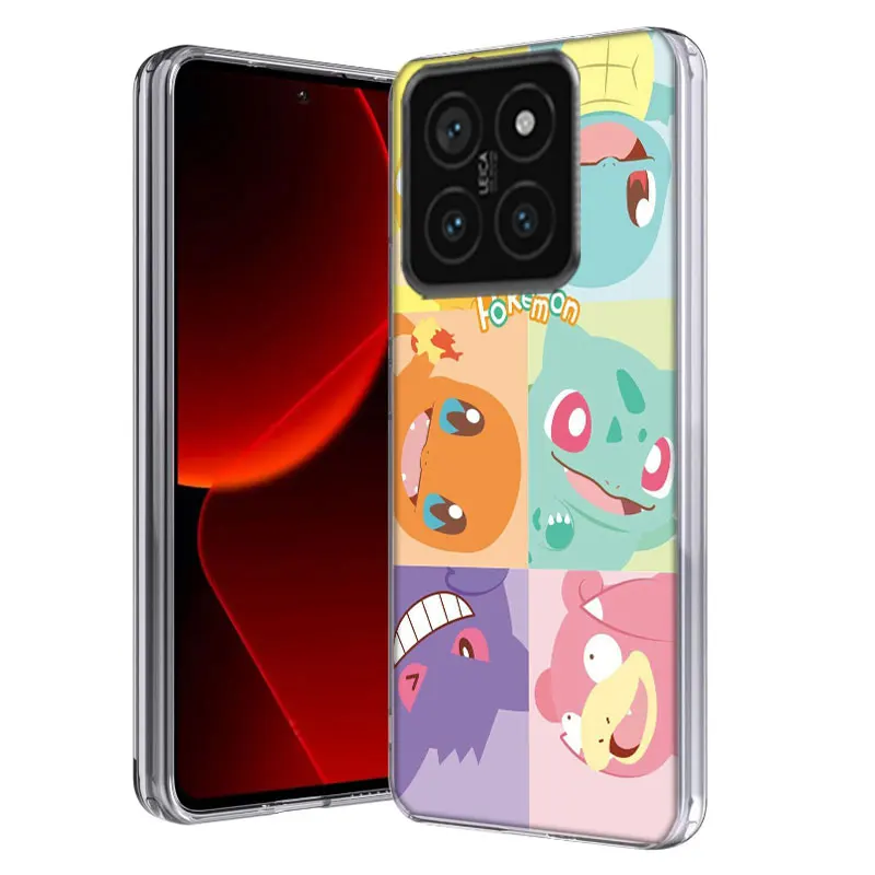 Прозрачный чехол для телефона Pokemones Pi Kas Xiaomi Poco F6 F5 Pro F3 X5 X4 NFC F4 X3 GT M5 M5S M4 M3 F2 F1 Cover Coque