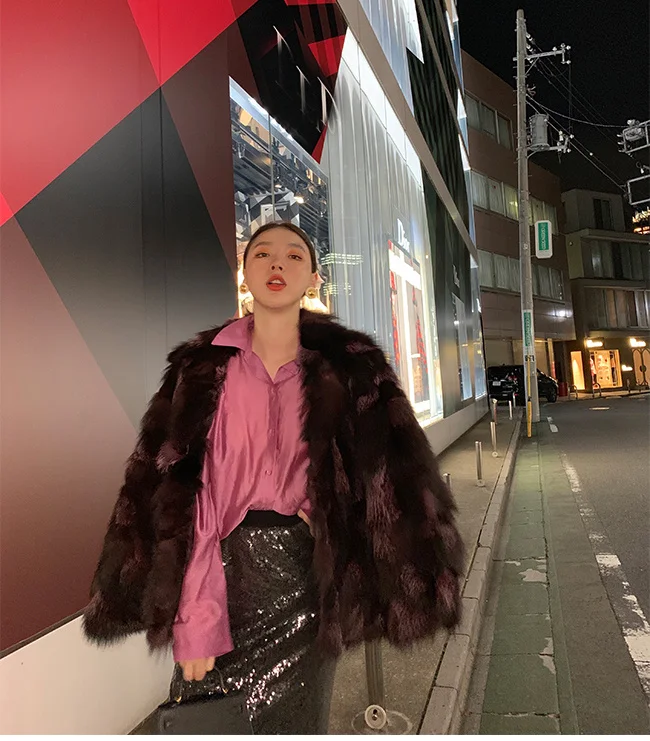 

genuine real natural New fox fur coat women's fashion loose style ladies warm winter waistcoats custom any size