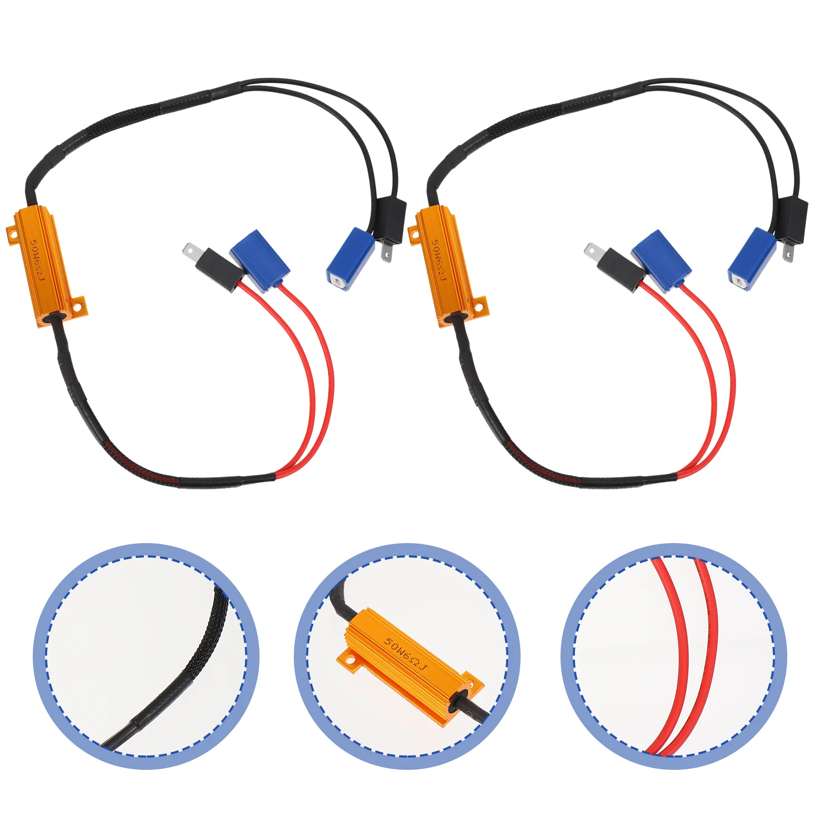 

2pcs Practical Useful Load Resistor Adapter Car Anti-Flashing Decoders Car Fog Lamp Adapter