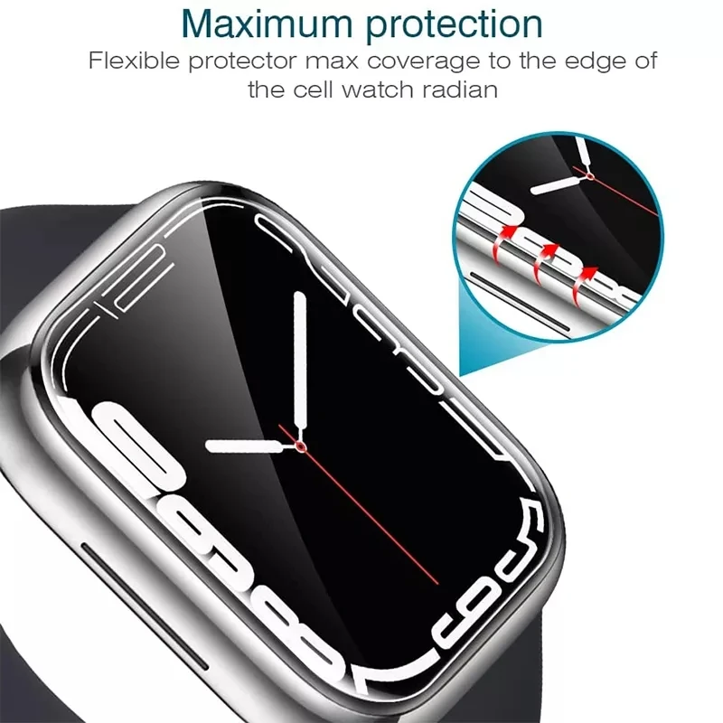 Screen Protector Film For Apple Watch 8 7 6 SE 5 4 3 2 Clear Full Protective Film for iWatch  49mm 42mm 45mm 41mm 40mm 44mm