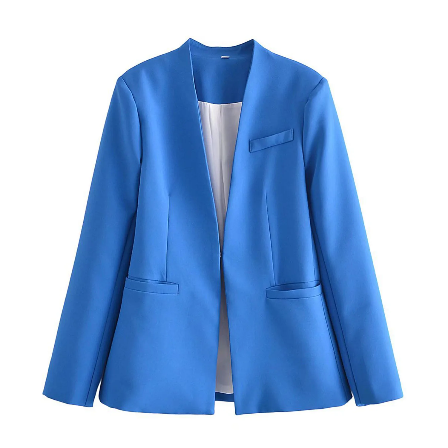

Solid Chic Office Lady Straight Blazers For Women Elegant Stylish Coats 2023 Women's Long Sleeve Hidden Breasted Loose Blazer