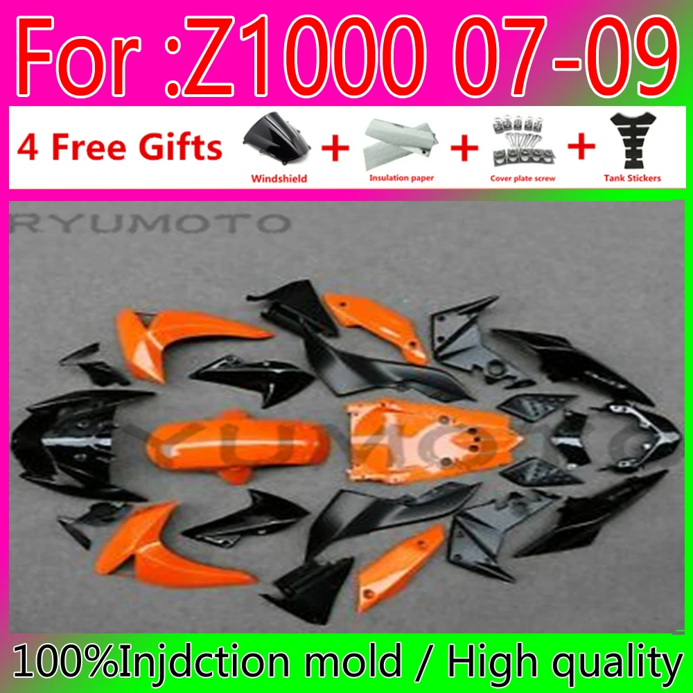 

New ABS Motorcycle Fairings For Z1000 2007 2008 2009 Z1000 07 08 09 ABS Plastic Injection Bodywork Fairing orange