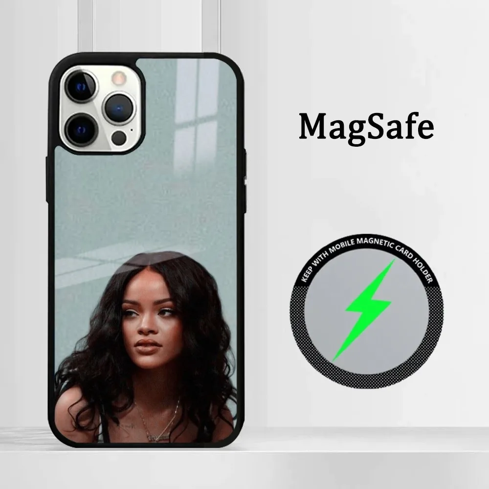 Чехол для телефона R-Rihanna Singer IPhone 16 15 14 13 12 11 Pro Max Plus Mini Magsafe Mirror беспроводной