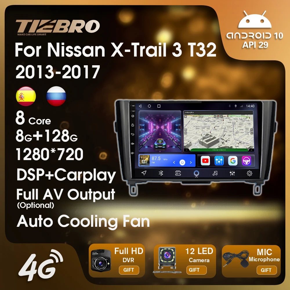 

Автомобильный радиоприемник 2DIN 4G Android 10, мультимедийный видеоплеер для Nissan Qashqai J11 Xtrail X-Trail 3 T32 2013-2017, навигация GPS Carplay