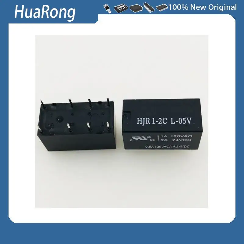 

New 10pcs/lot relay HJR1-2C-L-5VDC HJR1-2C-L-5V HJR1-2C L-5V DC5V 2A 8PIN 4078