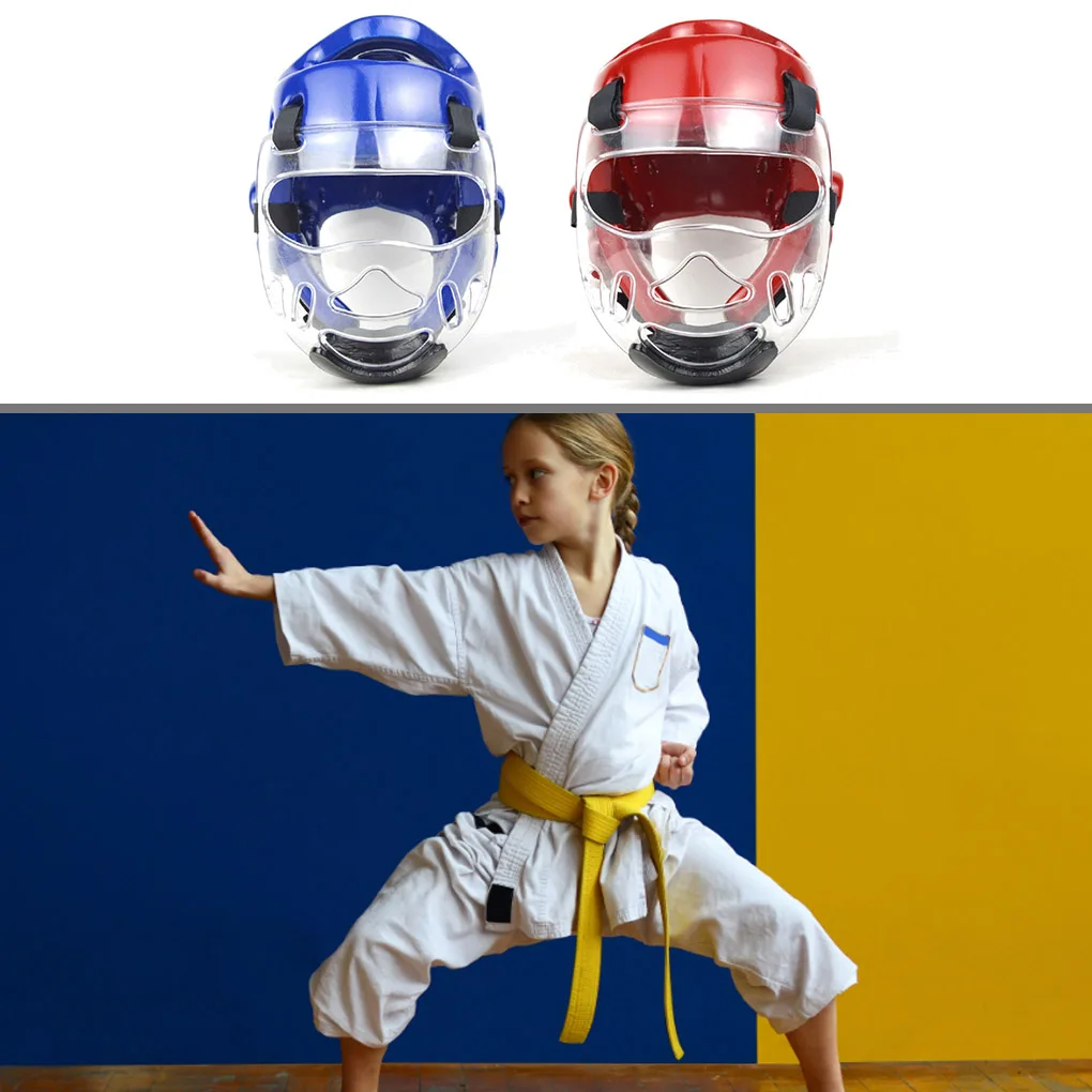 

Anti-Scratch Kids Shockproof Taekwondo Headgear Professional Multifunction Head Protection Breathable Helmet Red