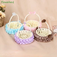 wedding lace flower baskets festive candy baskets hand woven storage baskets wedding ornaments baskets diy flower baskets