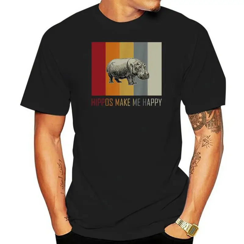 

Hippo in Retro and Vintage 70's and 80's style. T-Shirt