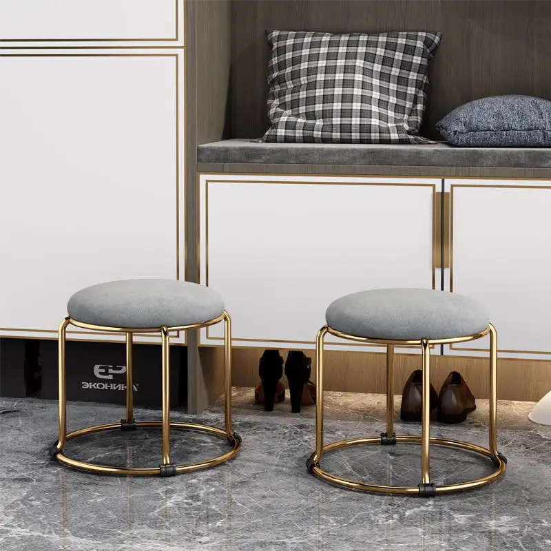 Роскошный стул в европейском стиле Модный оттоманка золотого и серебряного