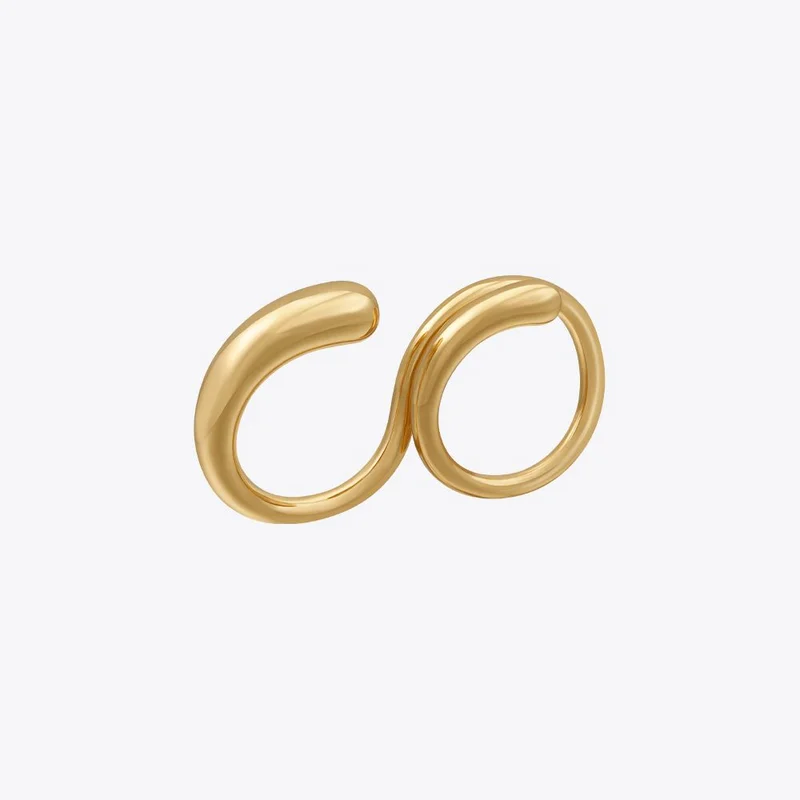 

ENFASHION Double Rings Adjustable For Women Anillos Mujer Gold Color Fashion Jewelry Rings Simple Office Dropshipping R234202
