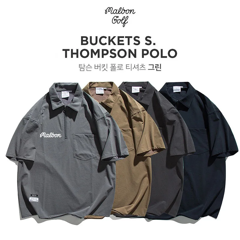 

Malbon Bucket Polo T Shirts New Man Short-sleeved T-shirt Tops golf Men's Motion Ball Clothes Quick-drying Clothes