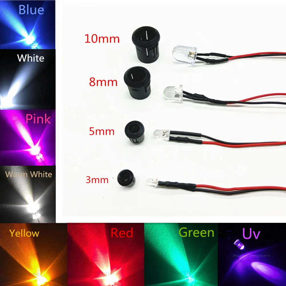 

Прозрачные светодиоды TAKEY 3-24V 3/5/10мм 20шт
