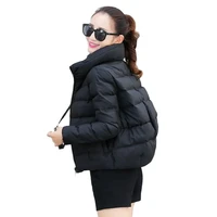 2022 new green down padded jacket womens short ins bread jacket padded jacket student korean loose winter padded jacket thick
