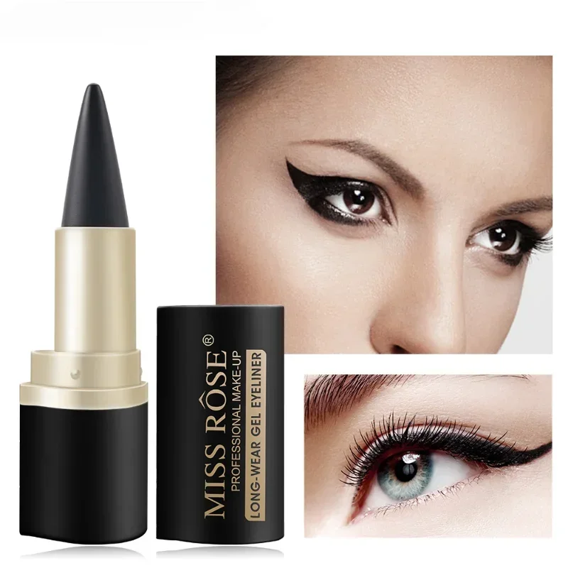 

Black Eyeliner Pencil Waterproof Eye Enhancing Stick Solid Thick Gel Smooth 24 Hours Long Lasting Smoky Eye Liner Cosmetic Beaut