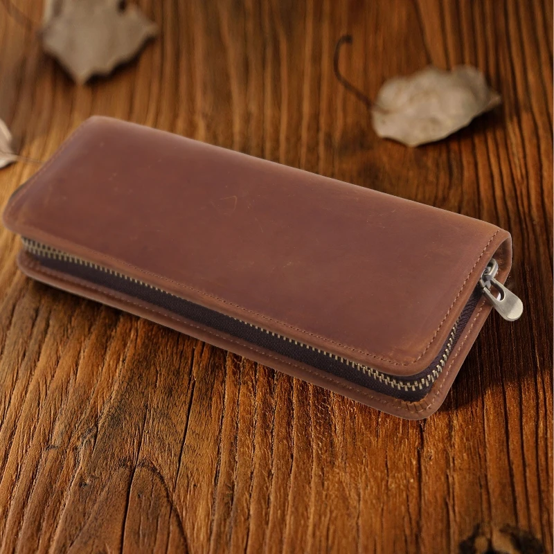 Bag Multiple Elastic Pen Slots Zippered Pen Pouch For Women Men Birthday Gift