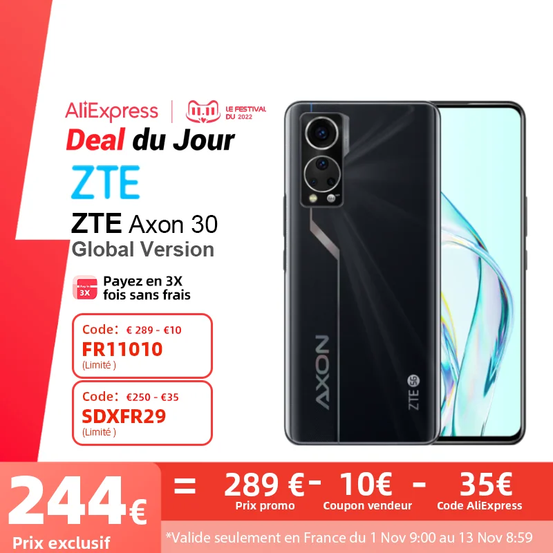 Najtaniej Globalna Wersja ZTE Axon 30 5G Smartphone Snapdragon 870 Pod Kamerą Ekranową 120HZ Wyświetlacz AMOLED 65W FastCharge 5G Telefon Do Gier Cena Globalna Wersja ZTE Axon 30 5G Smartphone Snapdragon 870 Pod Kamerą Ekranową 120HZ Wyświetlacz AMOLED 65W FastCharge 5G Telefon Do Gier