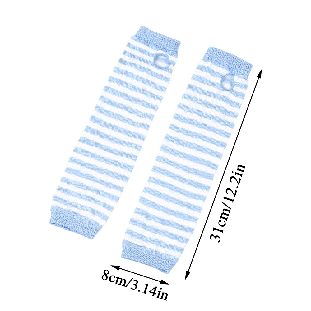 Модные женские полосатые перчатки Y2K для девочек теплые вязаные длинные без