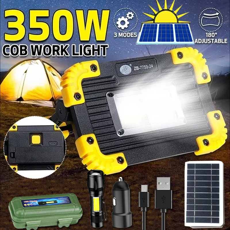 

Мощсветильник светодиодный фонарик на солнечной батарее с USB-зарядкой, фонарь для кемпинга, фонарь с аккумулятором на солнечной батарее, фо...