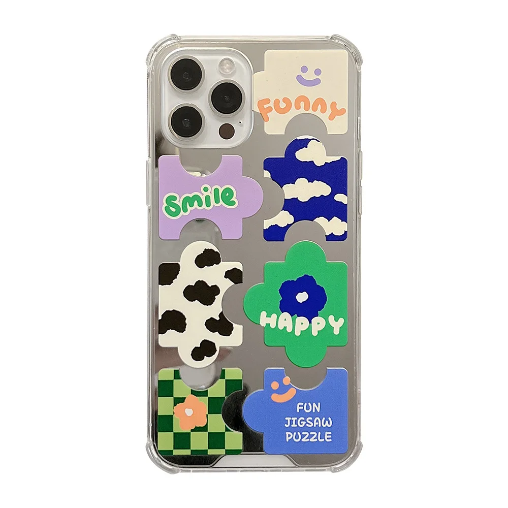 Personality Mirror Whimsy Puzzles Phone Case For iphone 14 13 12 11 Pro Max X XR XSMAX 7 8 Plus SE TPU Case Cover New Products