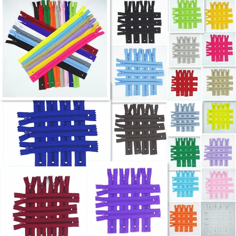 

7.5Cm-25Cm (3-10 Inches) 60Pcs 3# Closed Nylon Coil Zipper Suitable For Clothes 20 Colors