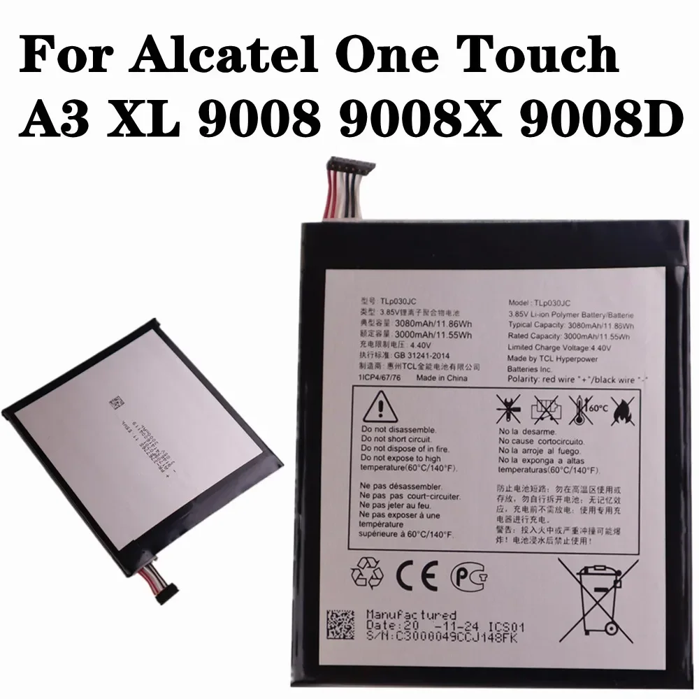 Новый оригинальный аккумулятор TLP030JC емкостью 3000 мАч для Alcatel One Touch A3 XL 9008 9008X 9008D