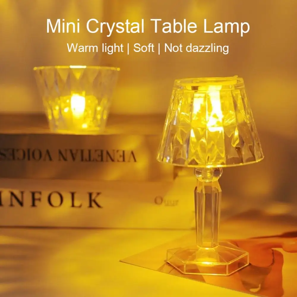 

Acrylic Decoration Table Lamp Projection Night Lights Kids Bedroom Bedside Led Diamond 12 Pcs Warm Light Fixtures Gift Romantic