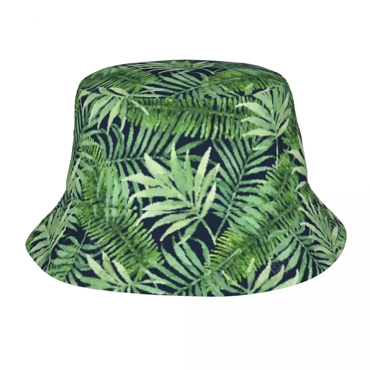 Панама с зелеными листьями для мужчин и женщин забавные кепки в тропическом
