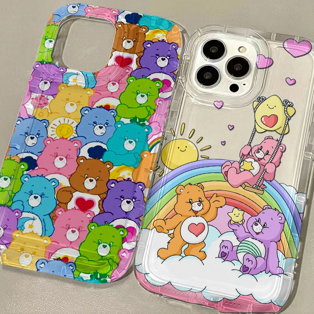 Cute cartoon Clear Case for C-Care B-Bears IPhone 16 15 14 13 12 11 Pro Max 7 8 Plus X XR XS Airbag Shockproof Cover