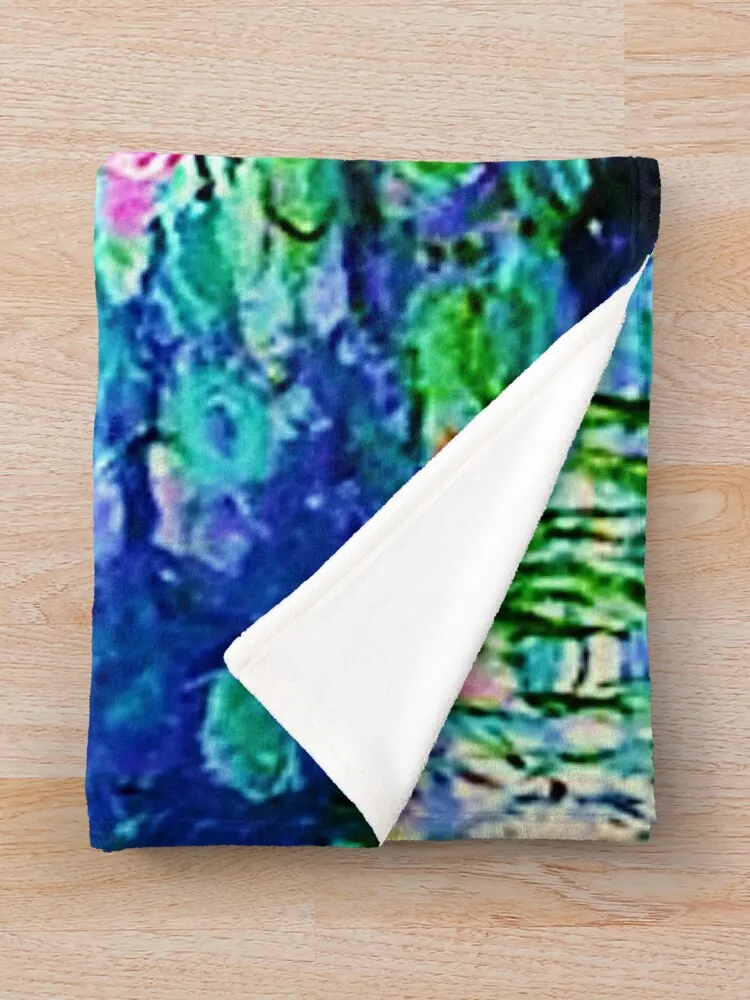 Claude Monet Pink Water Lilies - Les Nymph Xouth Roses Плед Волосы Роскошные дизайнерские одеяла