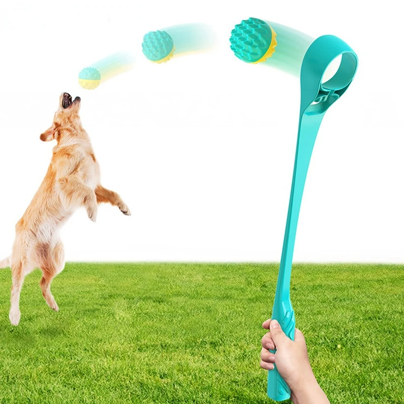 

Pet Throwing Ball Funny Dog Training Interactive Chew Toys Pets Tossing Ball Launcher Dogs Outdoor Playing Interactive Toy 2023