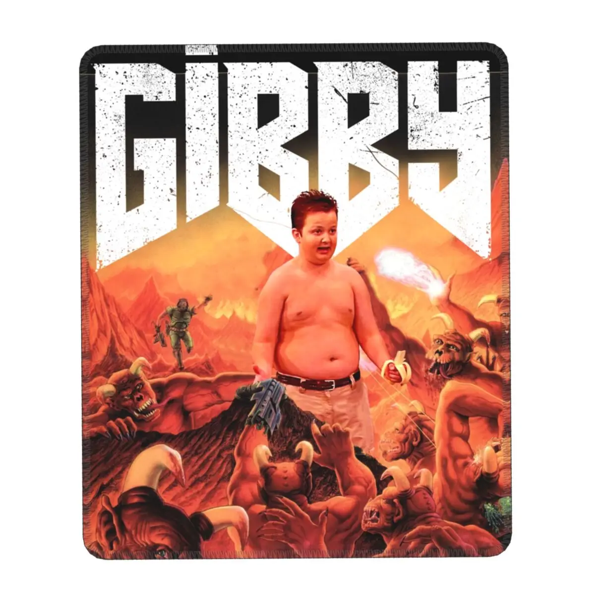 Забавный резиновый коврик для мыши Gibby Meme прочный со сшитыми краями игрового