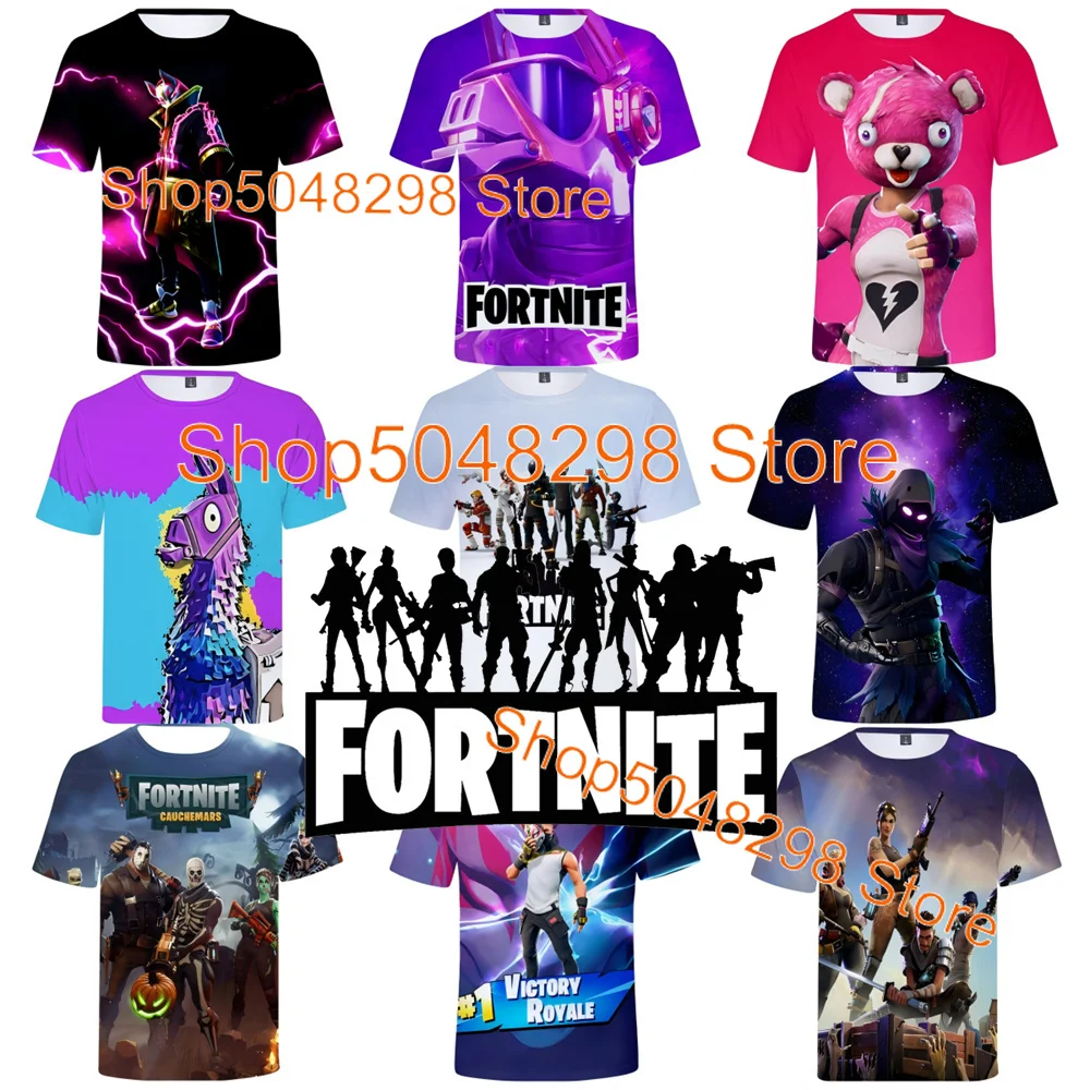 Фото Ikonik F-Fortnite T Shirt Triggerfish 3D Print Banana Peely T-shirt Men's Tee Battle Royale Game Summer Tops Birthday Gifts №1