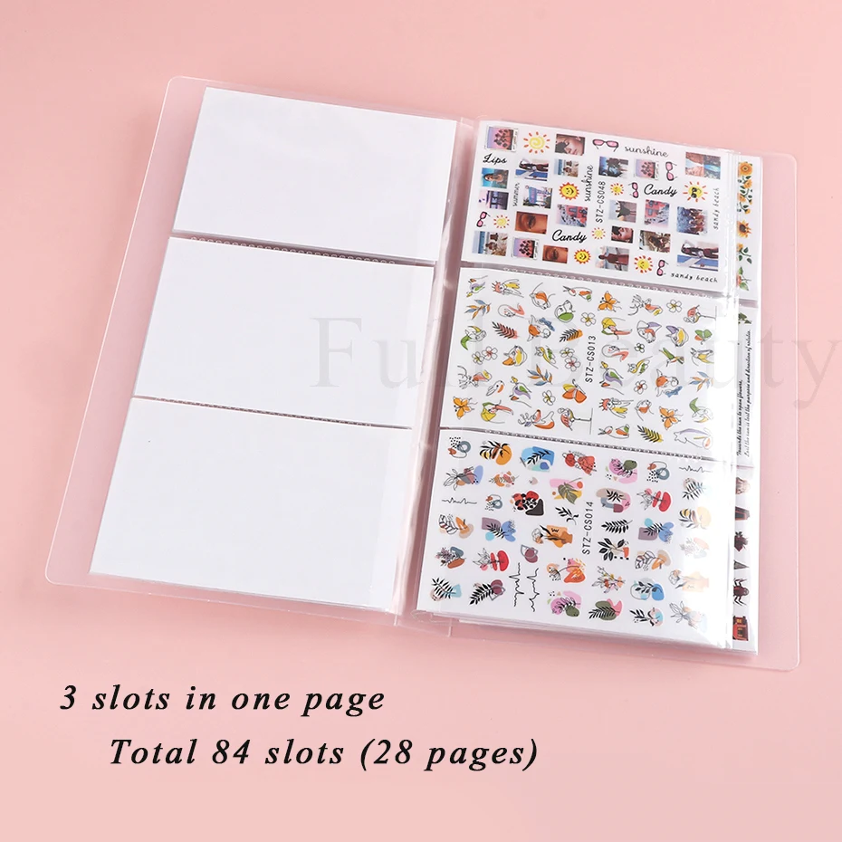 84 слота Наклейка для ногтей Слайдер Книга хранения Французские наклейки сбора
