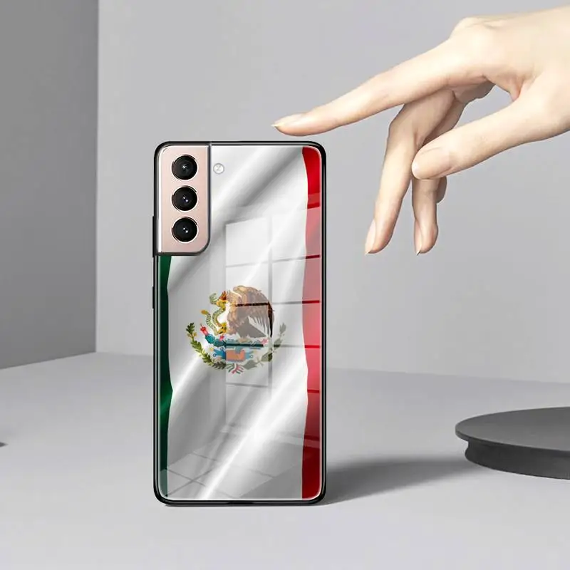 Чехол для телефона с мексиканским флагом из закаленного стекла чехол Samsung S22 S21 S20