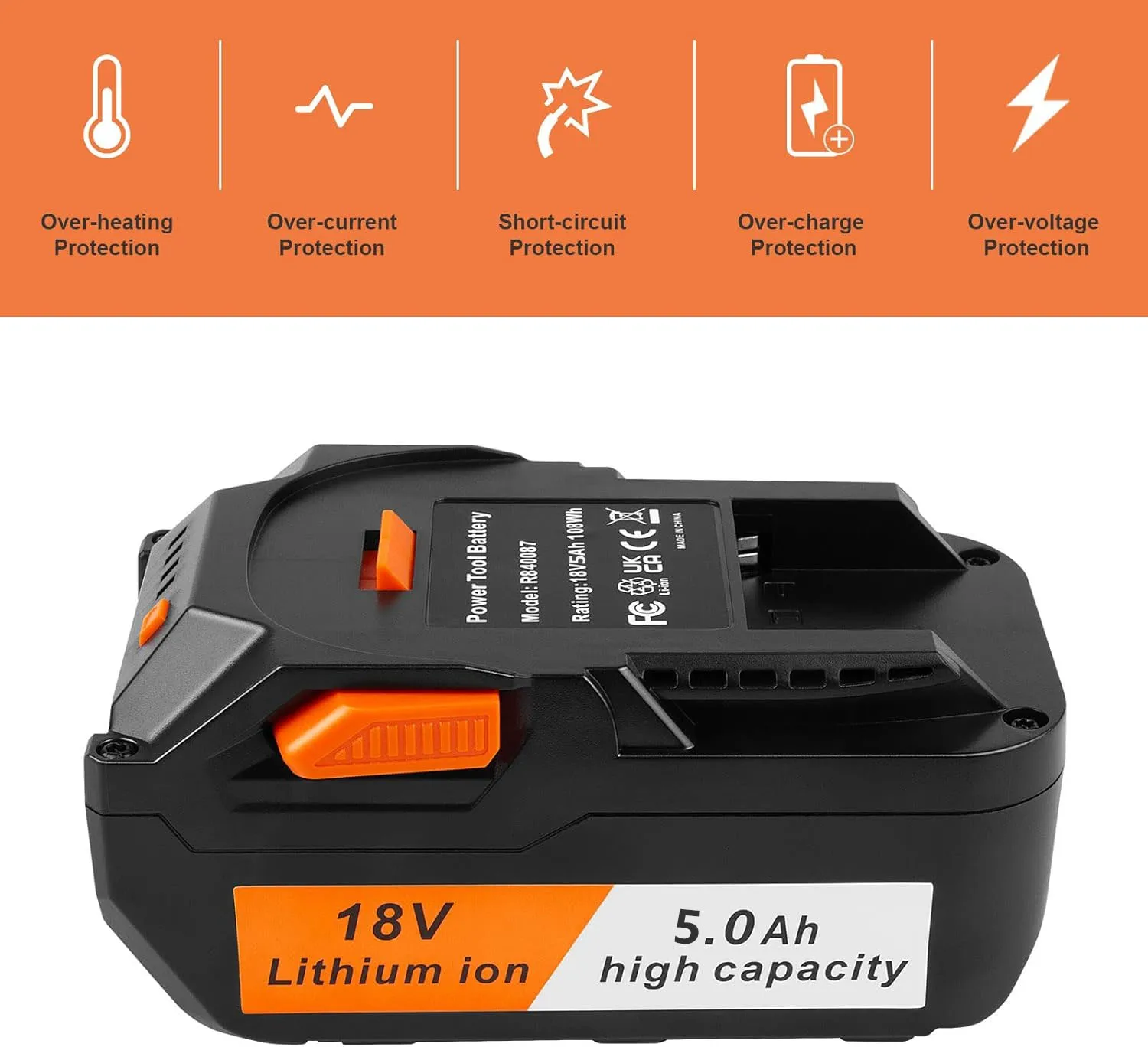 Литий-ионный аккумулятор для электроинструментов E-Power 5 Ач подходит аккумулятора