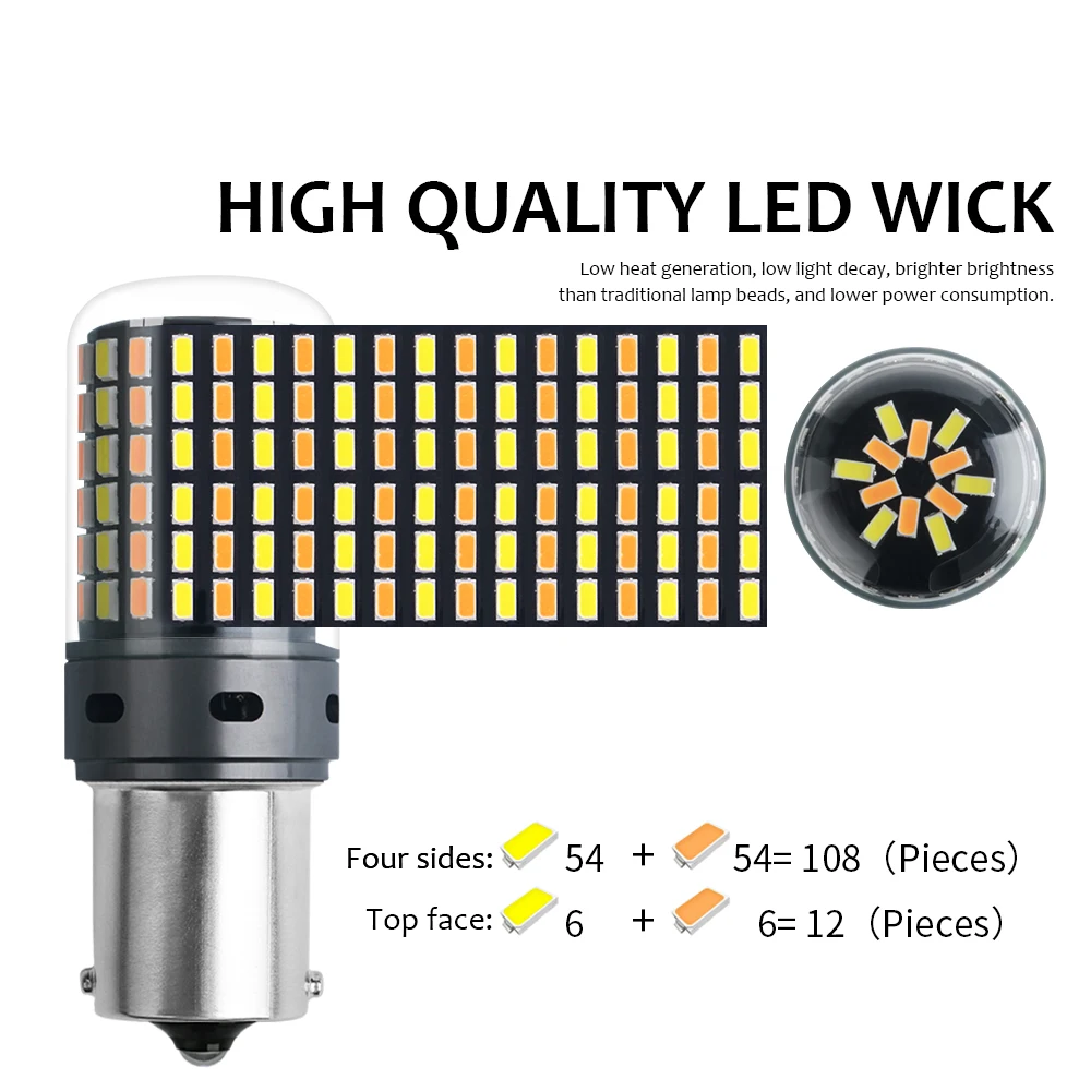 Canbus DRL LED P21W PY21W BA15S BAU15S T20 7440 W21W T25 3156 3014 120SMD Dual Mode Daytime Running Light Turn Signal 12V | Автомобили и
