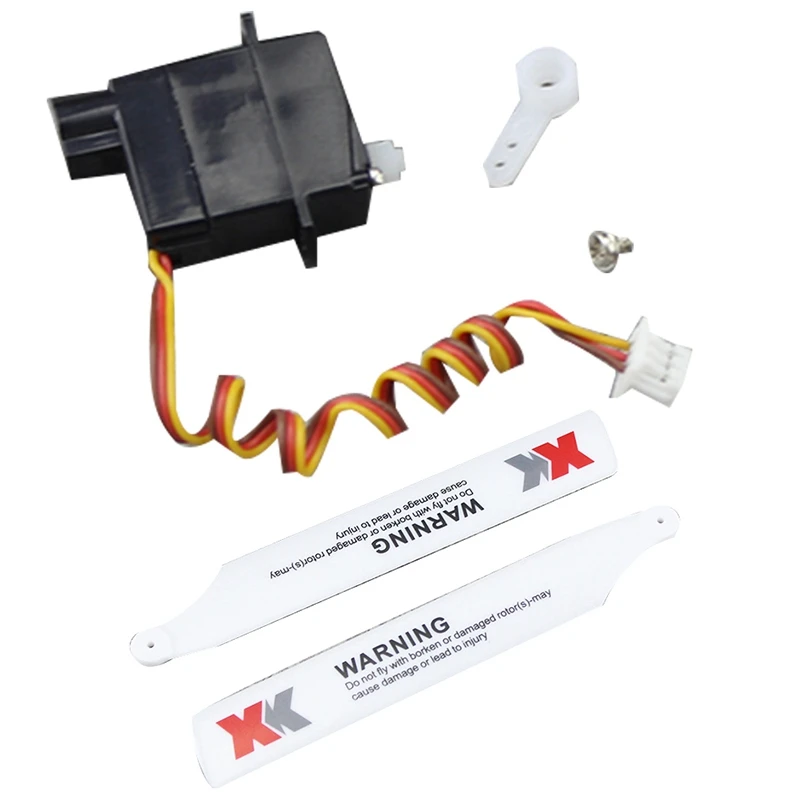 

2 Set RC Car Part: 1 Pcs 1.9G Plastic Servo & 1 Set XK.2.K100.005 Rotor Group Wing Set Main Blade