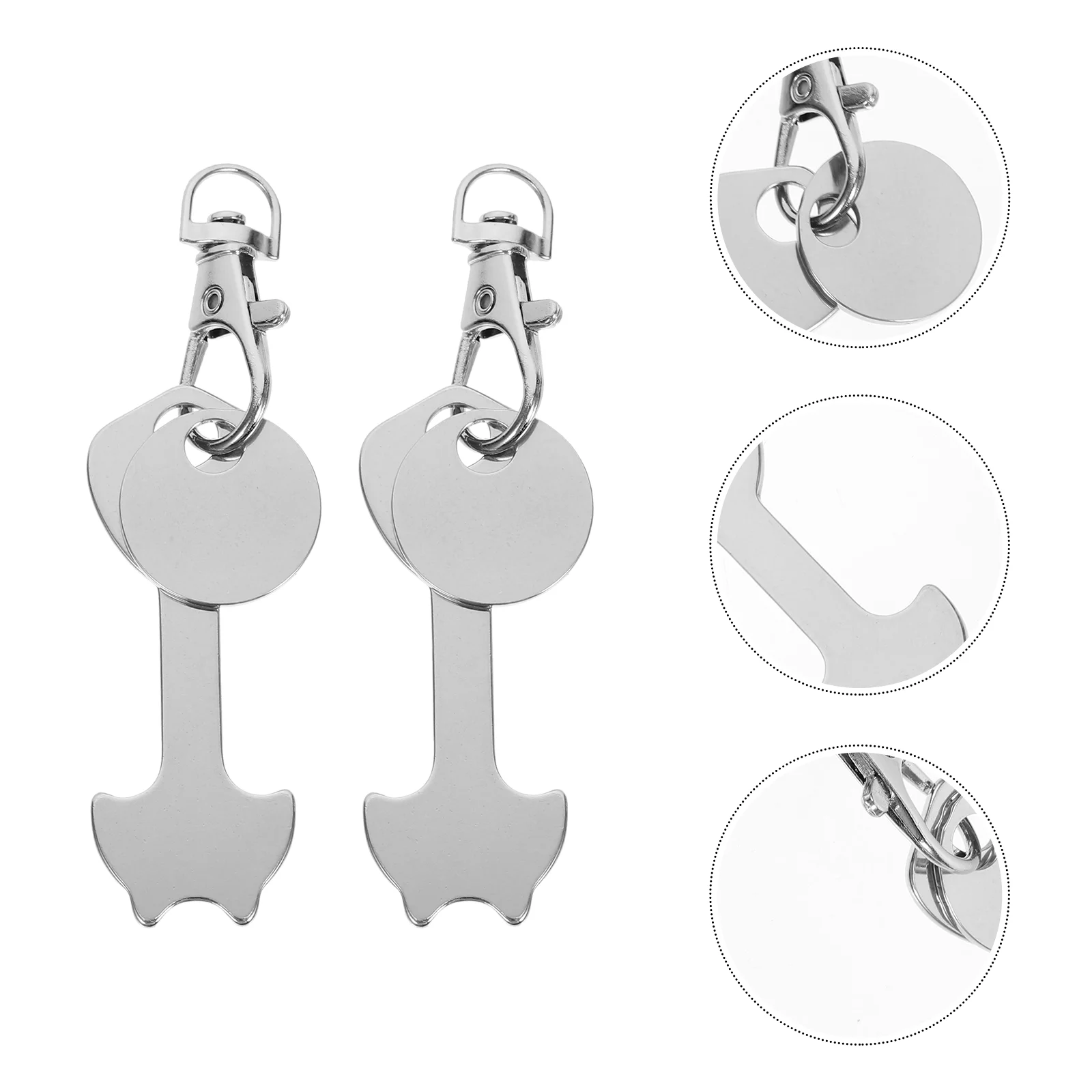 

Shopping Keychain Trolley Cart Tokens Token Coin Key Quarter Metal Steel Stainless Keychains Rings Holder Chain Change Grocery